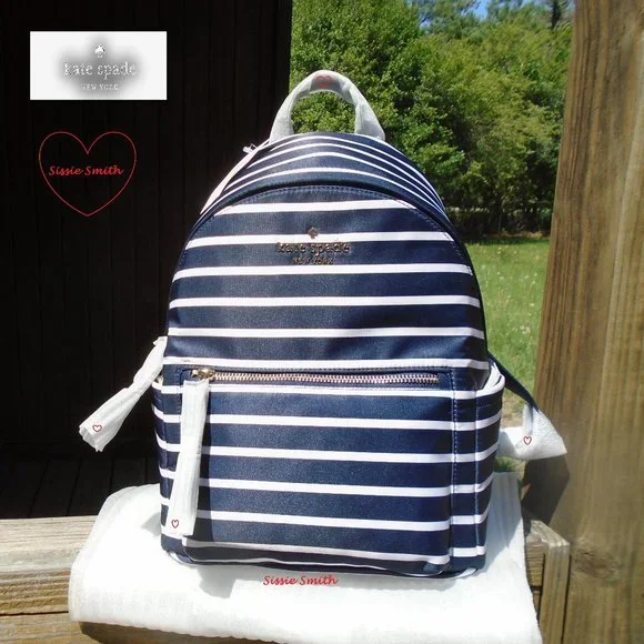♠️ Kate Spade ♠️ Chelsea Medium Blue Stripe Backpack Kate Spade New York Chelsea Medium Women main image 4